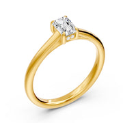 Solitaire diamant naturel Émeraude et diamants naturels ronds Felicia 1.02 carat or jaune 14 carats